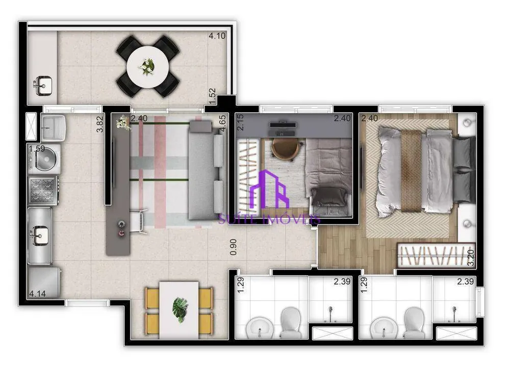 Apartamento, 3 quartos, 71 m² - Foto 1