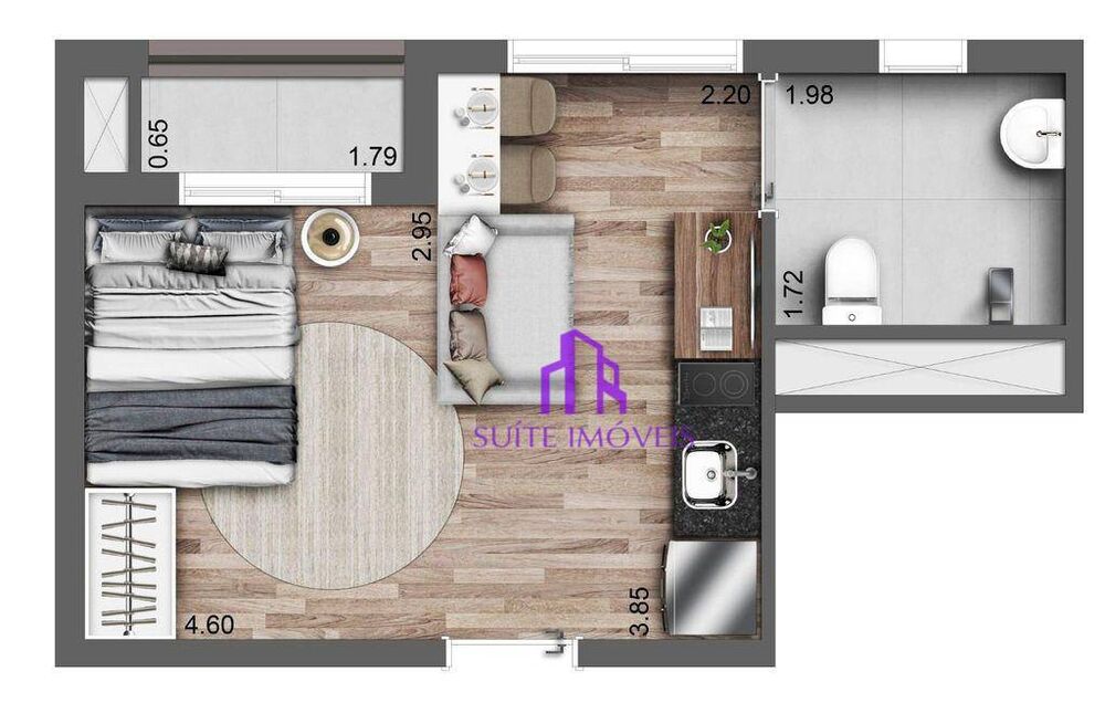Kitnet-Studio, 43 m² - Foto 2