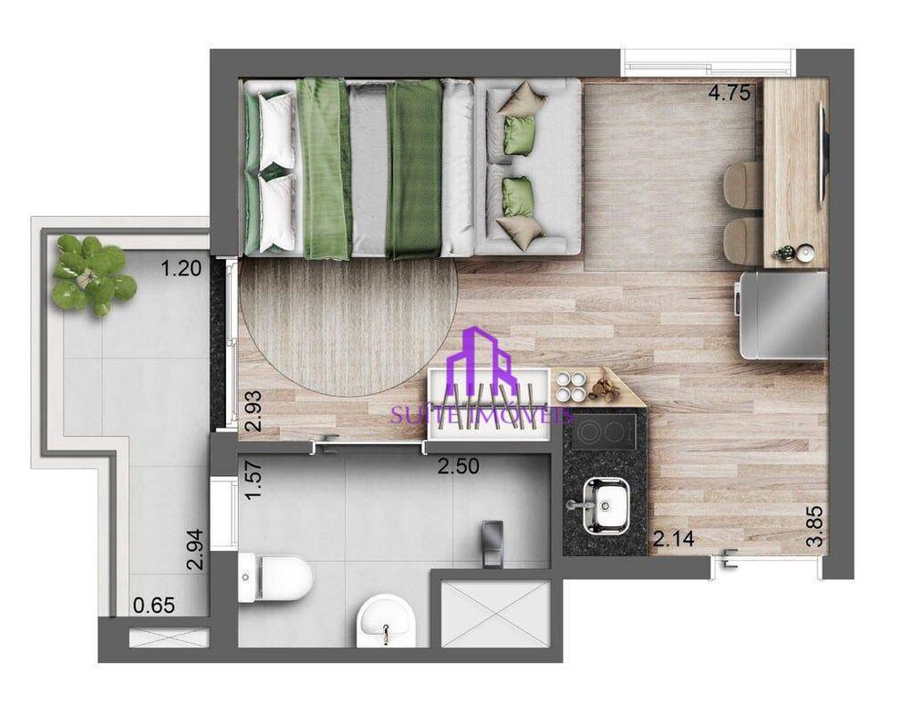 Kitnet-Studio, 43 m² - Foto 4