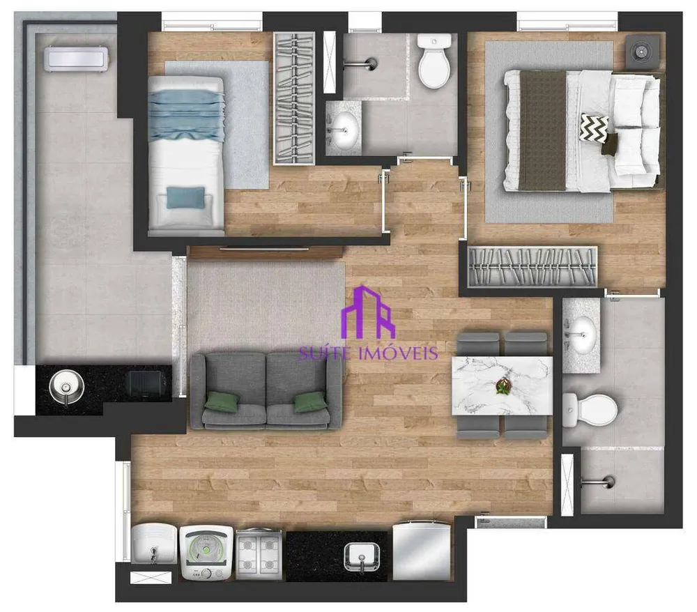 Apartamento, 2 quartos, 48 m² - Foto 1