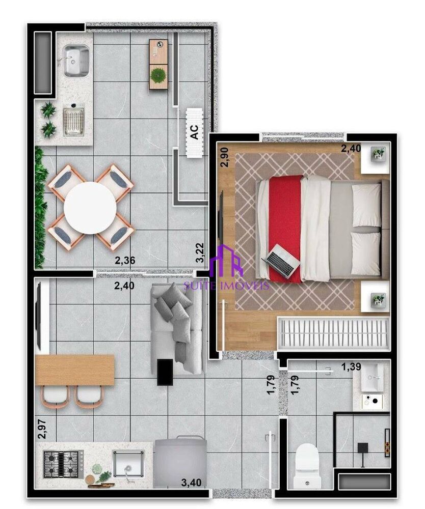 Apartamento, 1 quarto, 54 m² - Foto 6