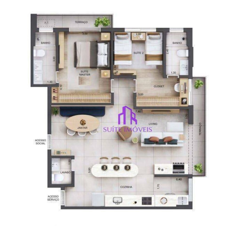 Apartamento, 3 quartos, 96 m² - Foto 4