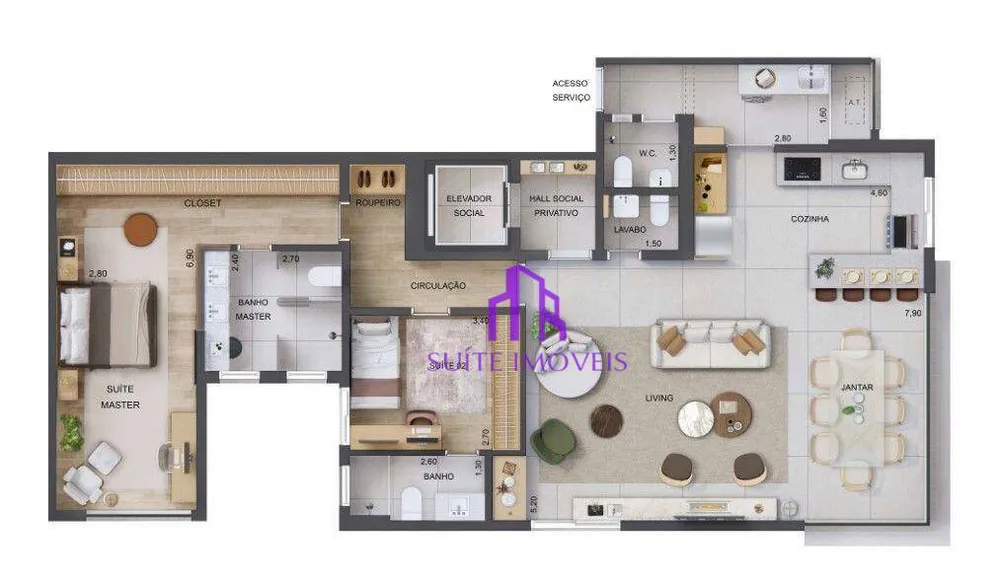 Apartamento, 3 quartos, 96 m² - Foto 6