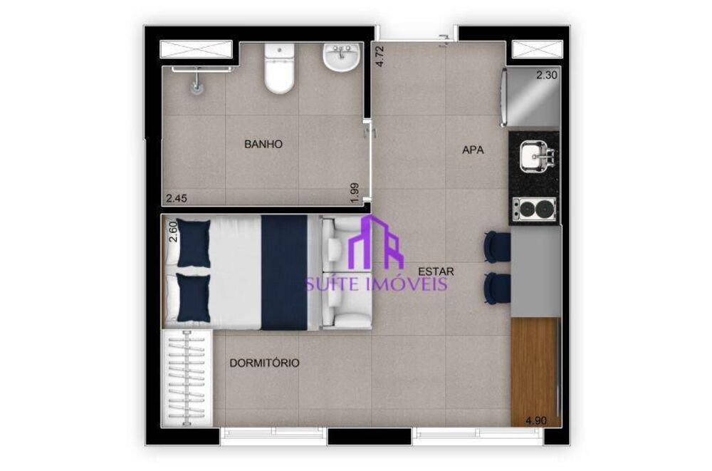 Apartamento, 2 quartos, 38 m² - Foto 1