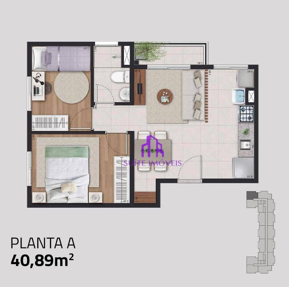 Apartamento, 2 quartos, 41 m² - Foto 3