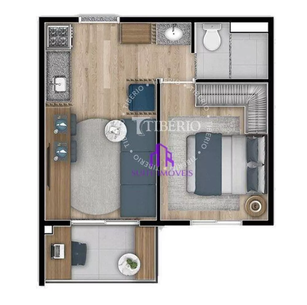 Apartamento à venda com 2 quartos, 39m² - Foto 2