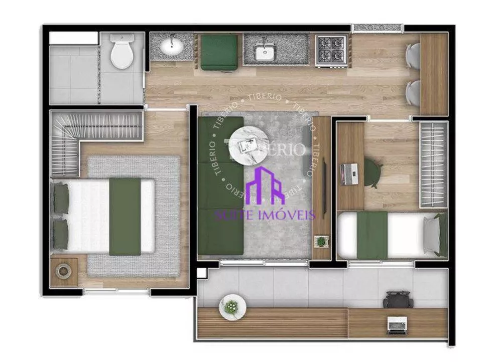 Apartamento à venda com 2 quartos, 39m² - Foto 1