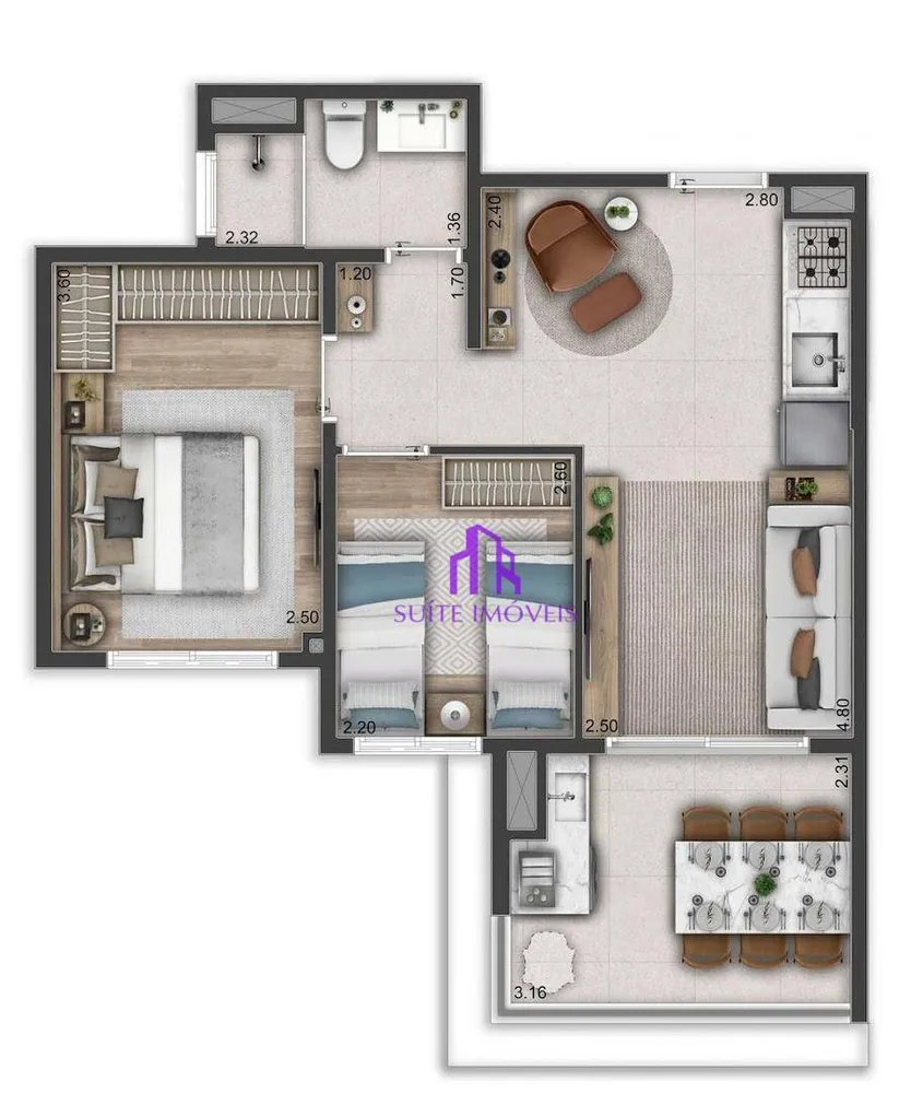 Apartamento, 2 quartos, 47 m² - Foto 1