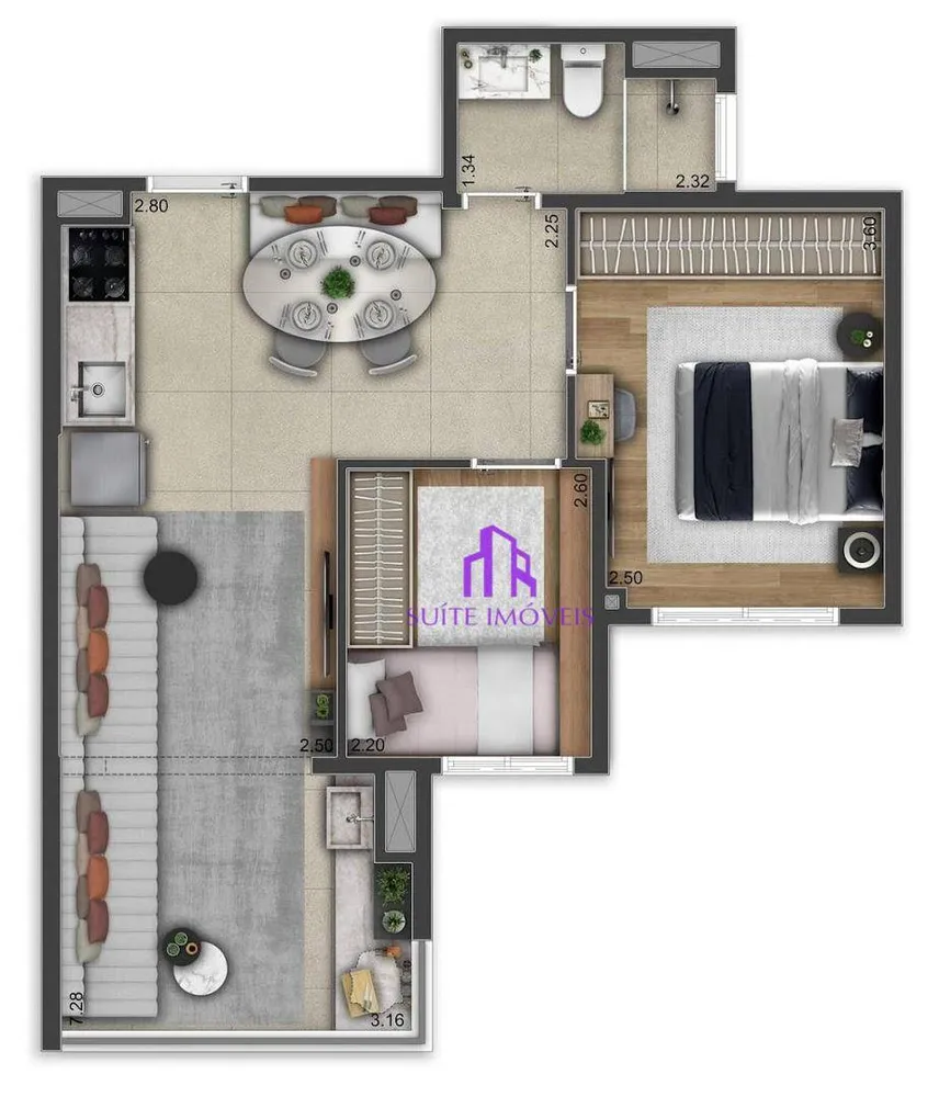 Apartamento, 2 quartos, 47 m² - Foto 2