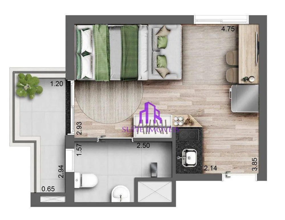 Kitnet-Studio, 24 m² - Foto 4