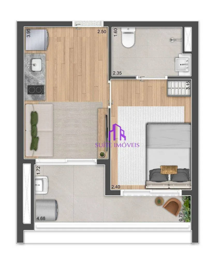 Apartamento, 1 quarto, 28 m² - Foto 4