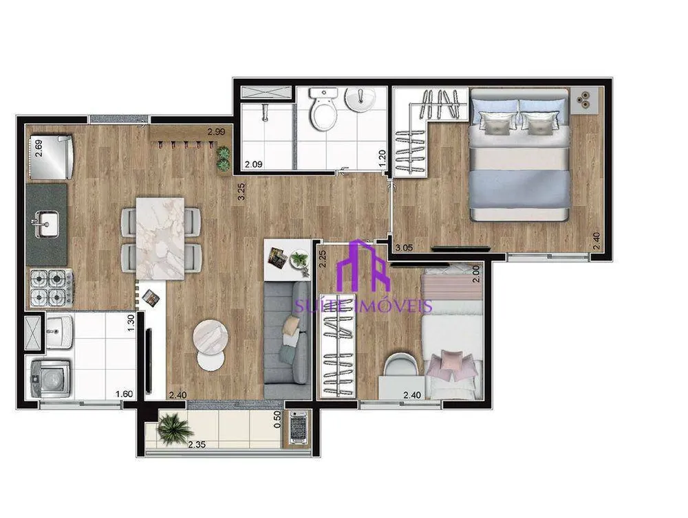 Apartamento, 2 quartos, 41 m² - Foto 1