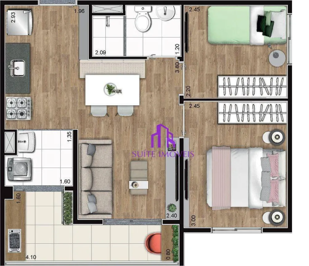 Apartamento, 2 quartos, 41 m² - Foto 3