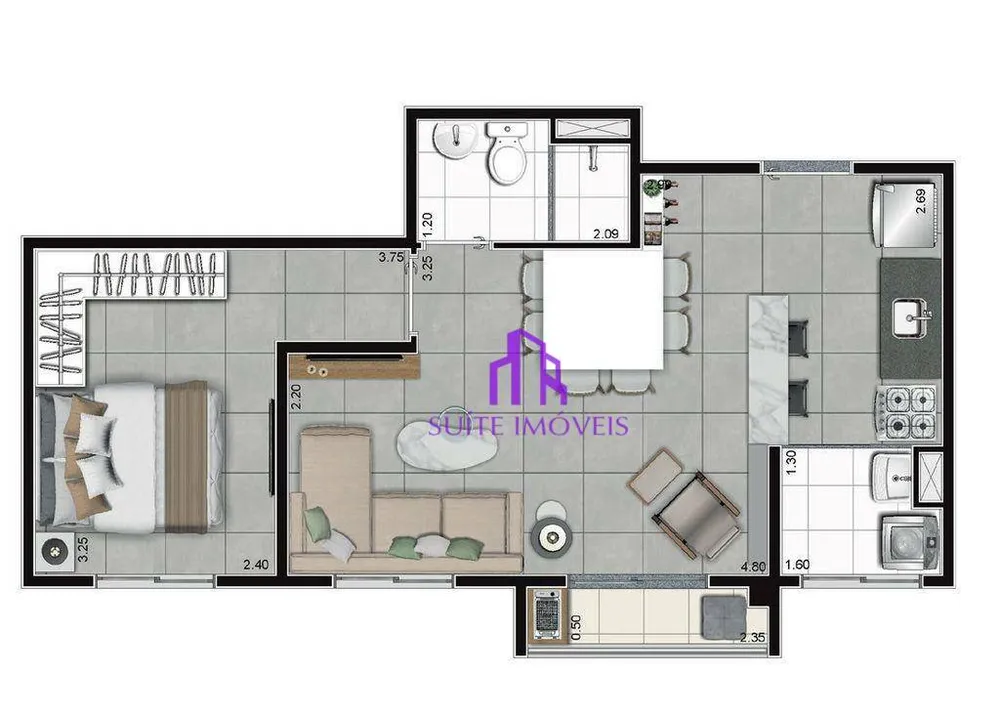 Apartamento, 2 quartos, 41 m² - Foto 2