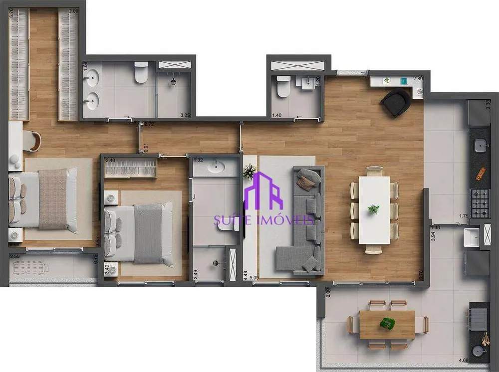 Apartamento, 3 quartos, 117 m² - Foto 1