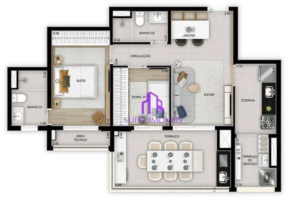 Apartamento, 3 quartos, 98 m² - Foto 1