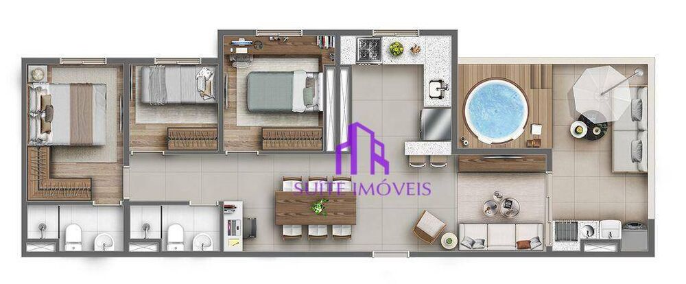 Apartamento, 2 quartos, 60 m² - Foto 2