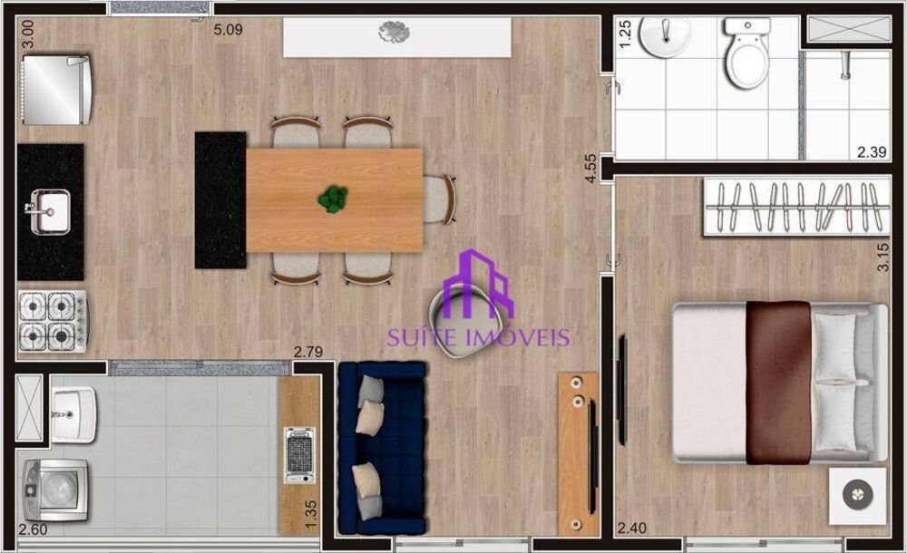 Apartamento, 2 quartos, 37 m² - Foto 5
