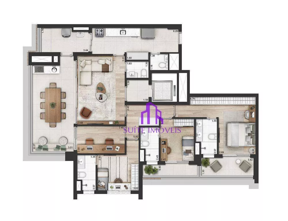 Apartamento à venda com 4 quartos, 177m² - Foto 1