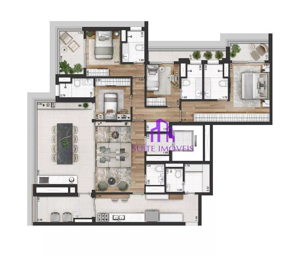 Apartamento à venda com 4 quartos, 177m² - Foto 3