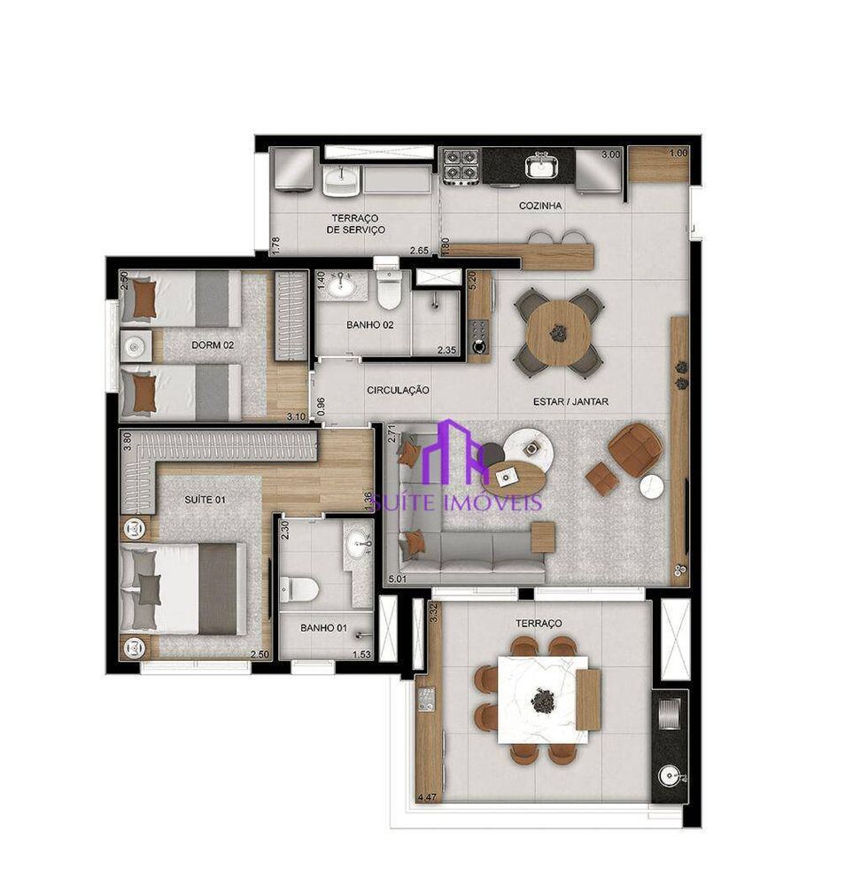 Apartamento, 2 quartos, 75 m² - Foto 3