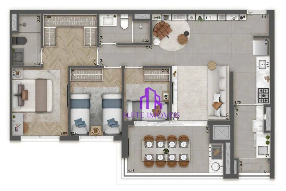 Apartamento, 3 quartos, 112 m² - Foto 2