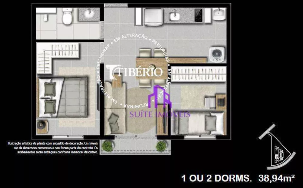 Kitnet e Studio à venda com 1 quarto, 30m² - Foto 1