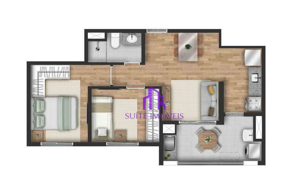 Apartamento, 2 quartos, 46 m² - Foto 2