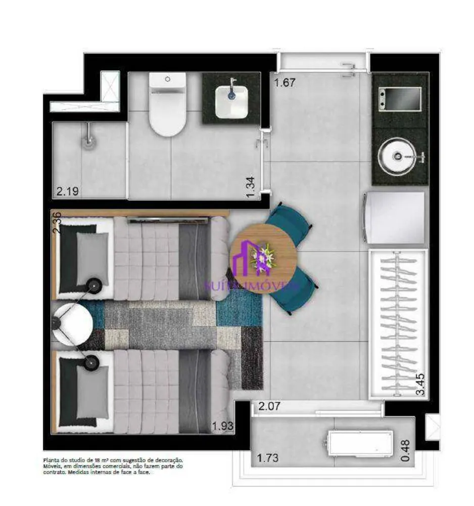 Kitnet-Studio, 17 m² - Foto 2