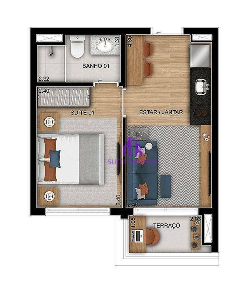 Apartamento à venda com 2 quartos, 50m² - Foto 2