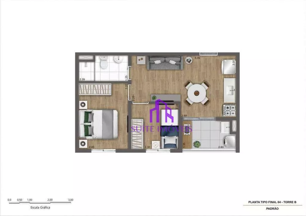 Apartamento à venda com 2 quartos, 37m² - Foto 4