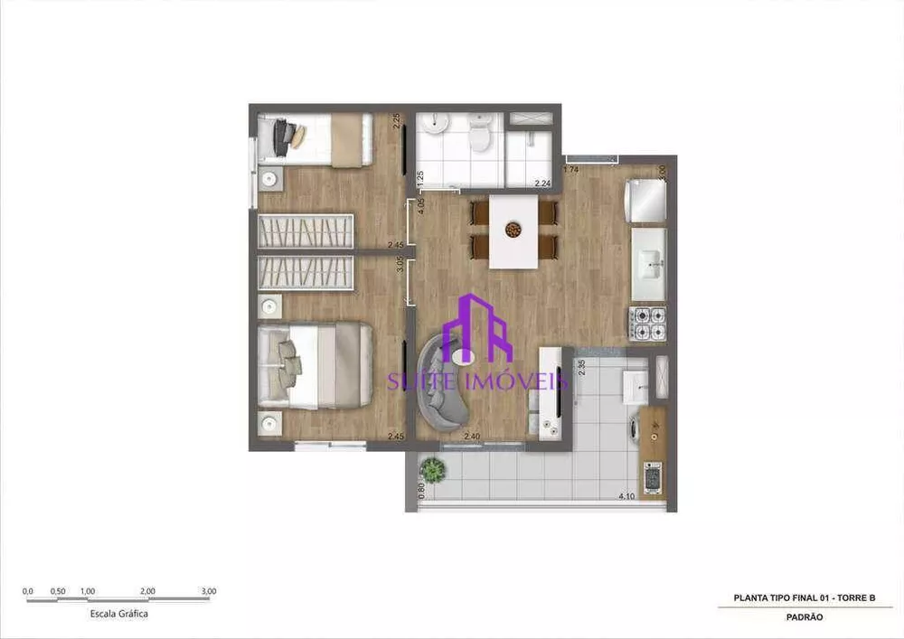 Apartamento à venda com 2 quartos, 37m² - Foto 6