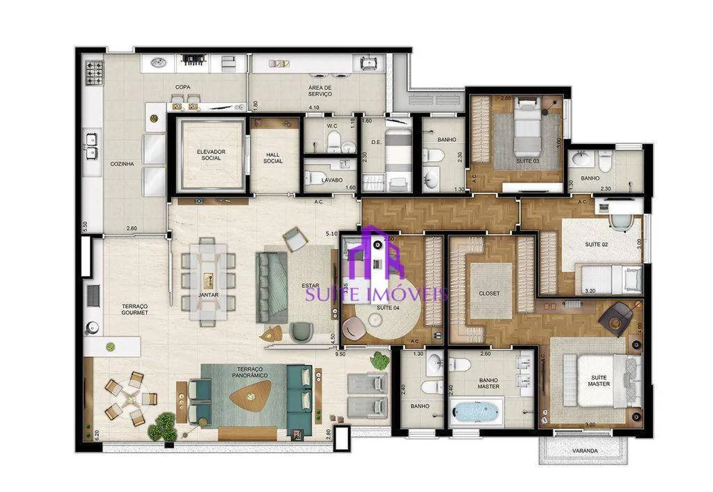 Apartamento, 4 quartos, 211 m² - Foto 2