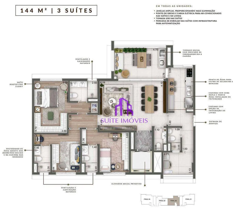 Apartamento, 4 quartos, 180 m² - Foto 2
