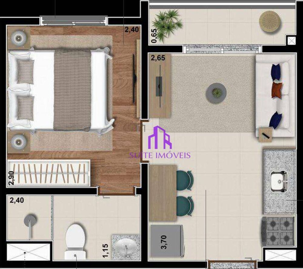 Apartamento, 1 quarto, 25 m² - Foto 3