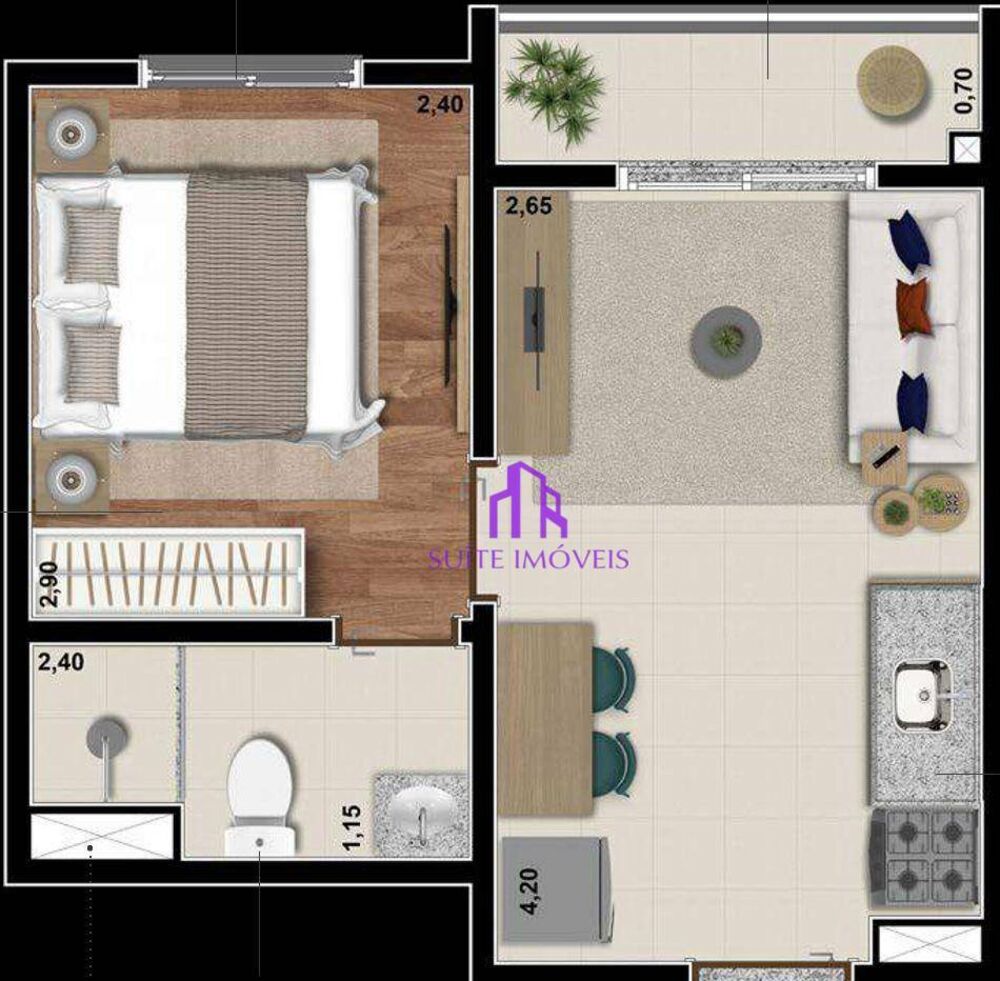 Apartamento, 1 quarto, 25 m² - Foto 2