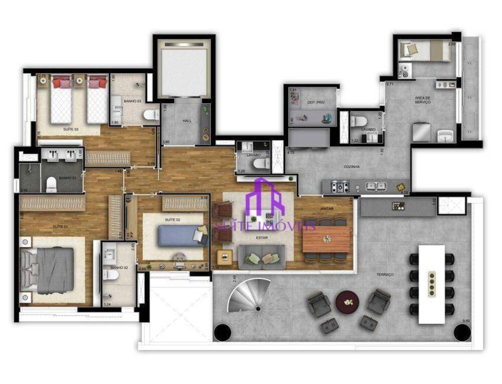 Apartamento, 3 quartos, 154 m² - Foto 3