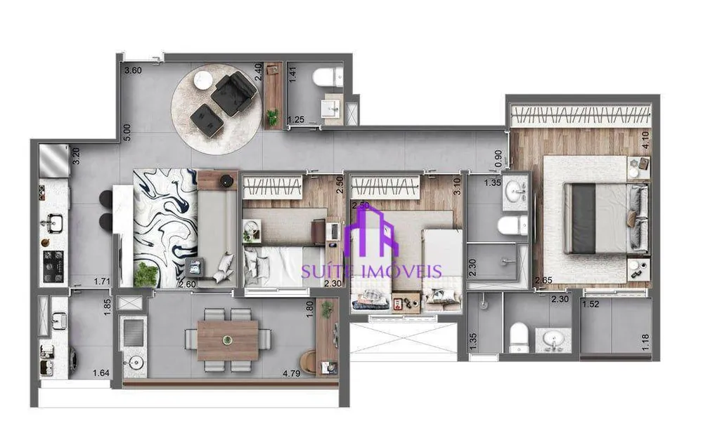 Apartamento, 3 quartos, 106 m² - Foto 2