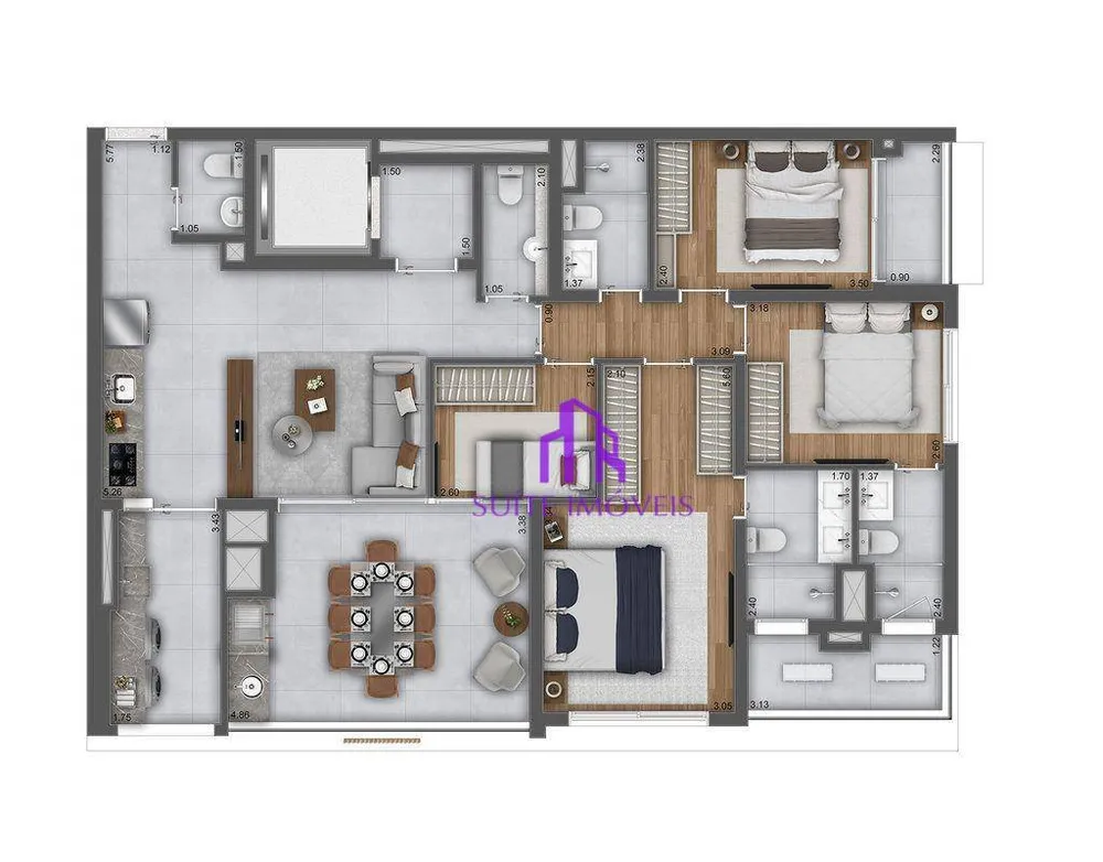 Apartamento, 3 quartos, 83 m² - Foto 1