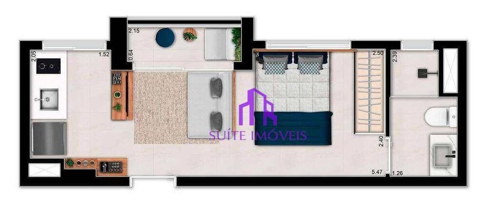 Apartamento, 1 quarto, 29 m² - Foto 1