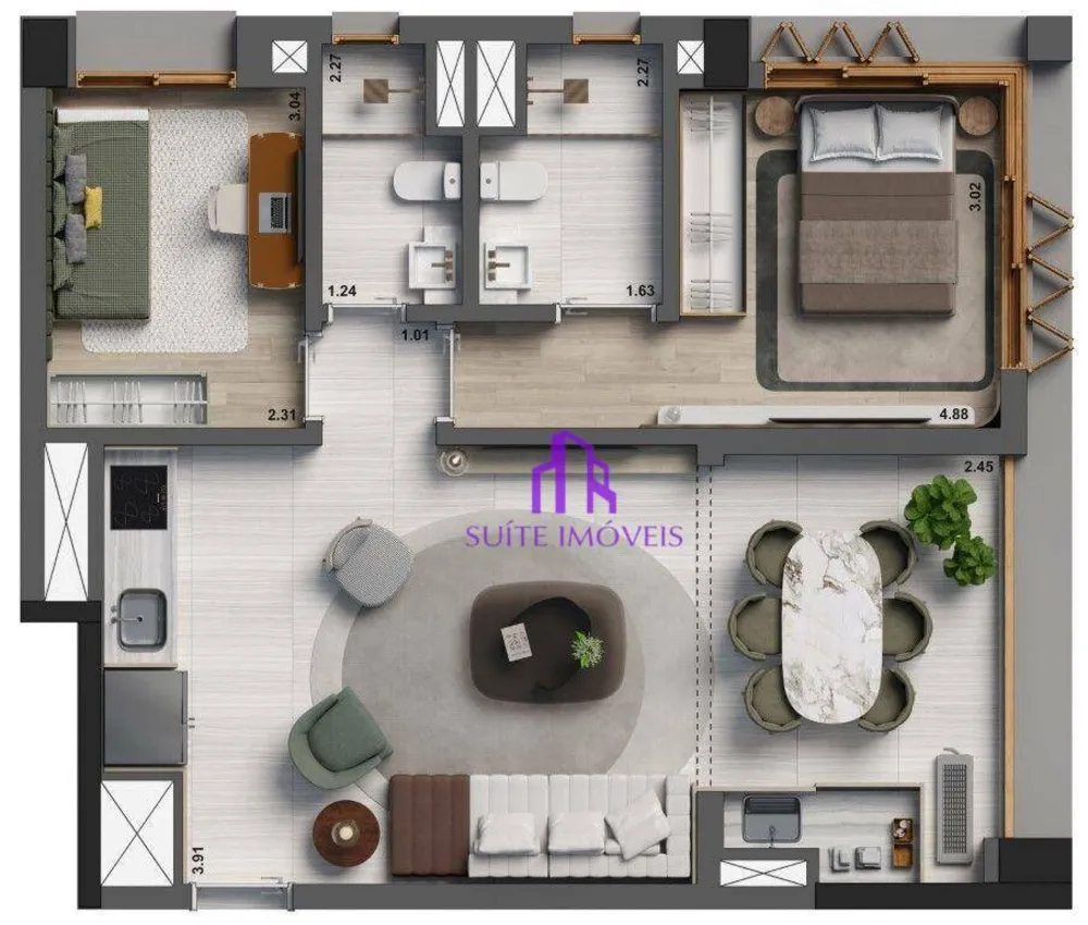 Apartamento, 2 quartos, 70 m² - Foto 3