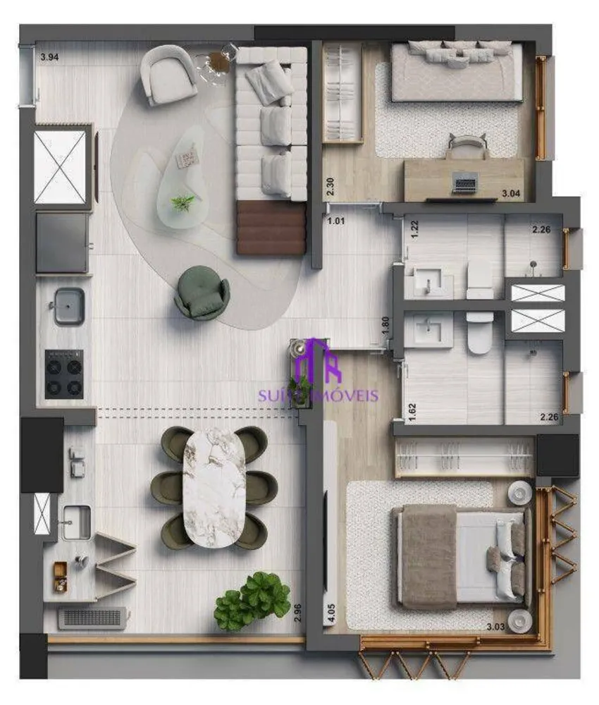 Apartamento, 2 quartos, 70 m² - Foto 2