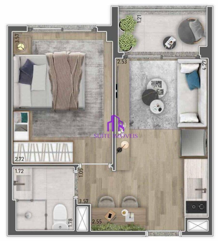 Apartamento, 1 quarto, 39 m² - Foto 3