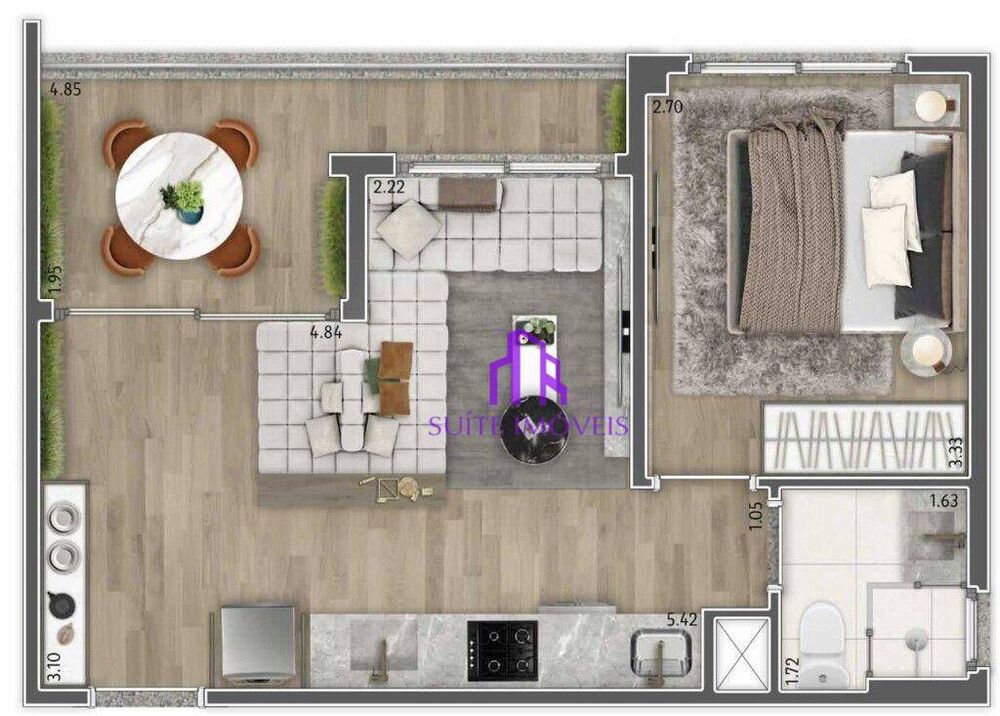 Apartamento, 1 quarto, 39 m² - Foto 6