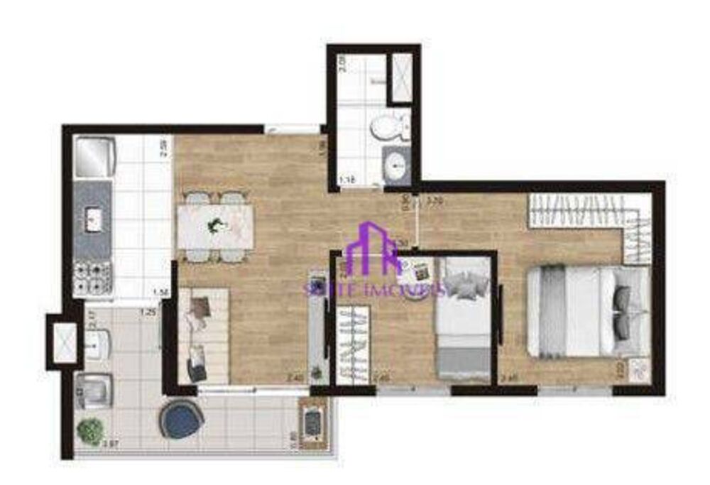 Apartamento à venda com 2 quartos, 37m² - Foto 1