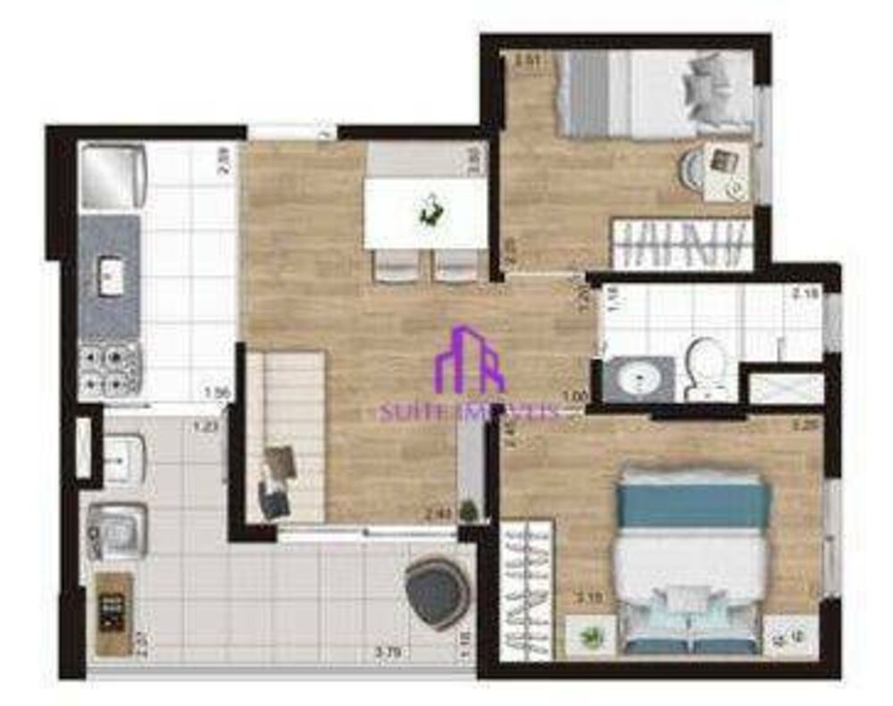 Apartamento à venda com 2 quartos, 37m² - Foto 3