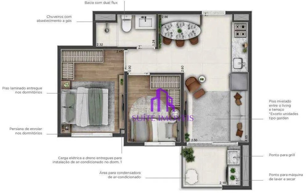 Apartamento, 2 quartos, 53 m² - Foto 1