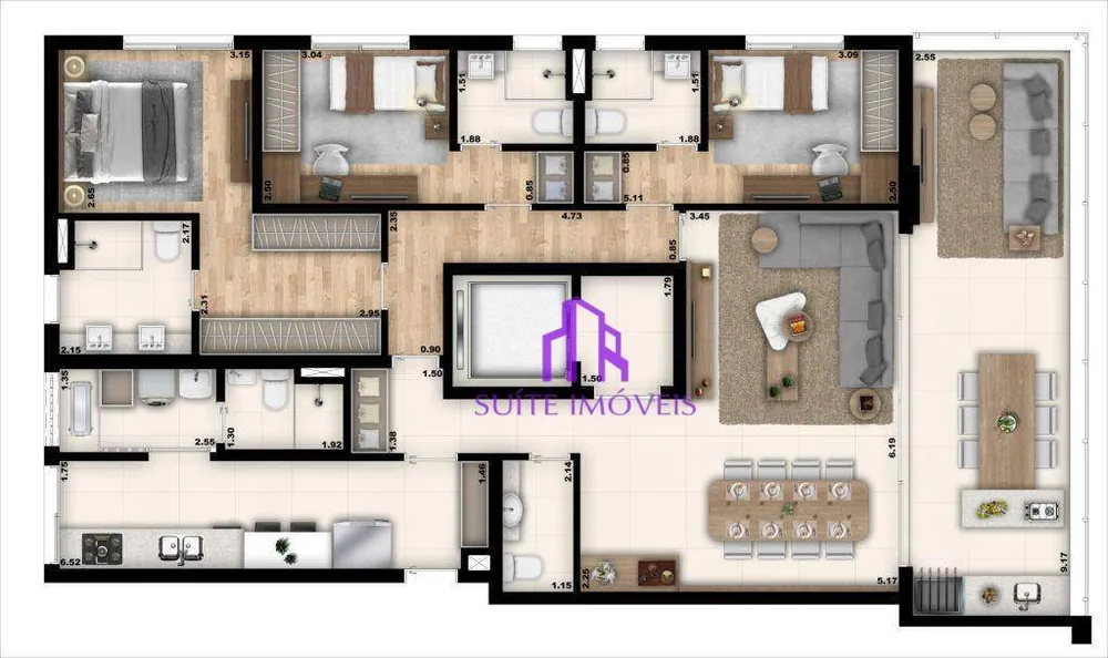 Apartamento, 3 quartos, 151 m² - Foto 1