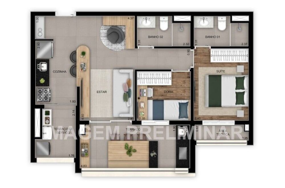 Apartamento, 2 quartos, 64 m² - Foto 15
