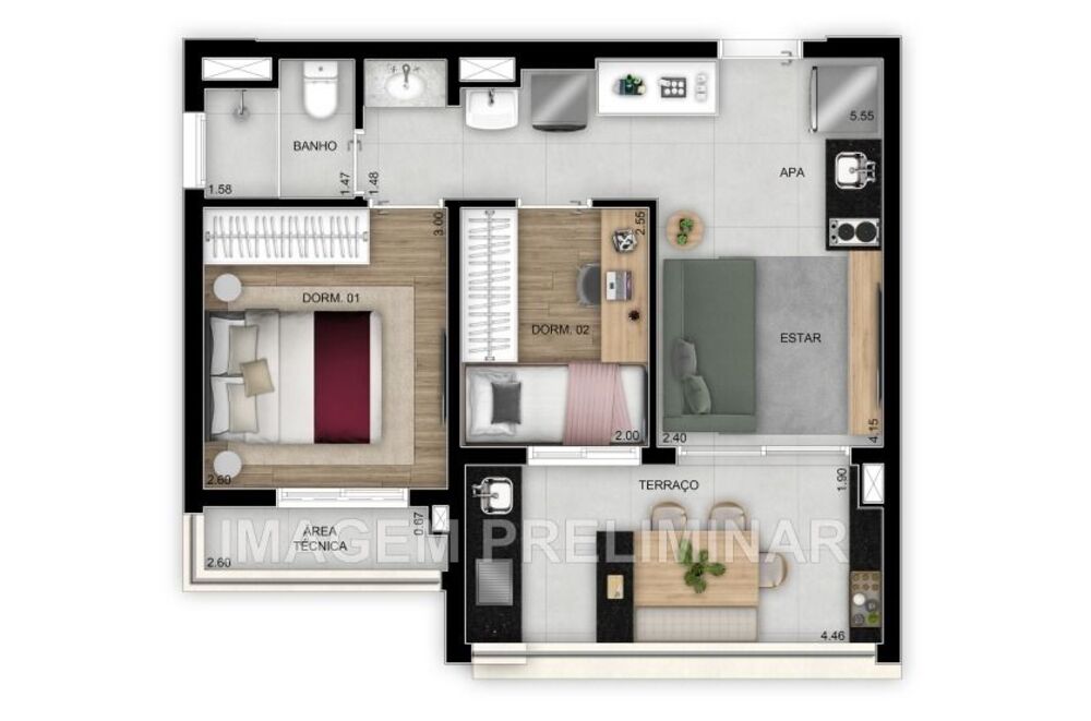 Apartamento, 2 quartos, 64 m² - Foto 4